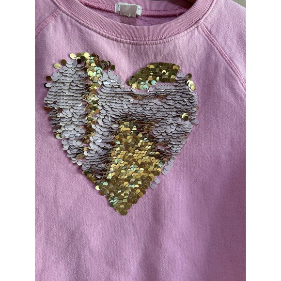 Crewcuts  J. Crew Girls Gold Silver Flip Sequin Pink Sweatshirt Crewneck Size 12 - Picture 4 of 11
